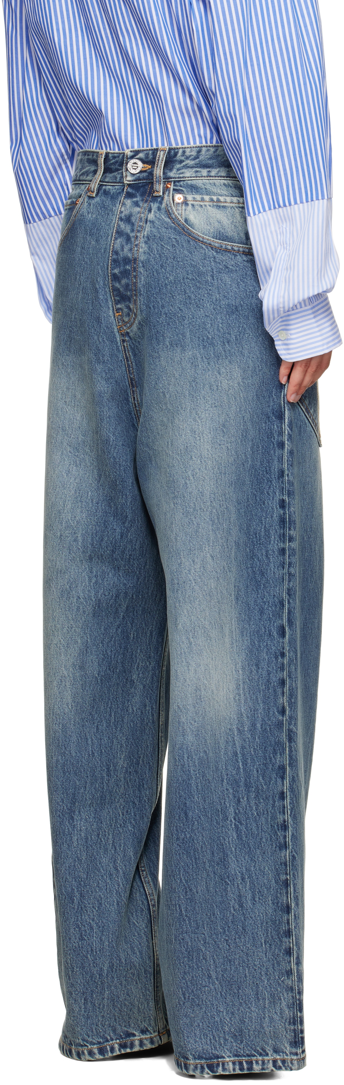 VETEMENTS Blue Back To Front Jeans