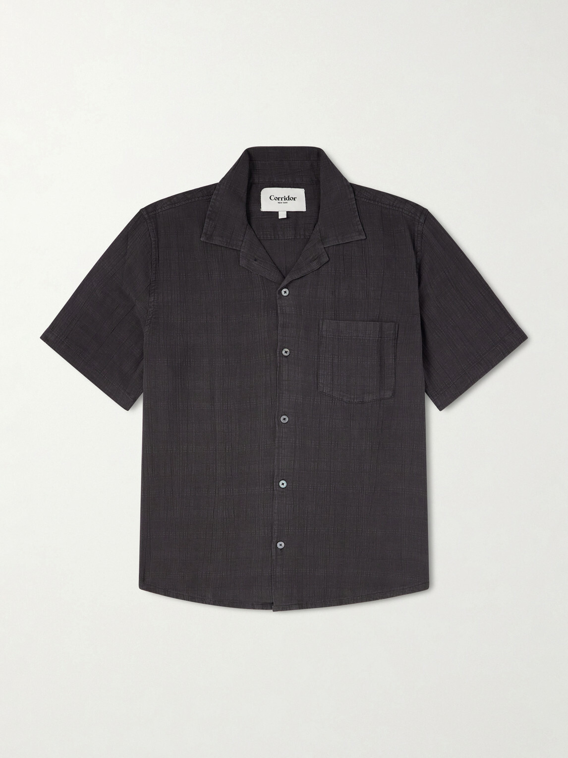 Corridor - Convertible-Collar Checked Cotton Shirt - Black