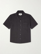 Corridor - Convertible-Collar Checked Cotton Shirt - Black