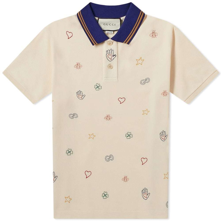 Photo: Gucci Embroidered Allover Logo Polo