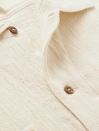 Monitaly - Milano Textured-Cotton Shirt - Neutrals