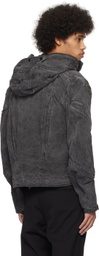 Juntae Kim Black Gather-Slashed Denim Jacket