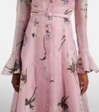 Leo Lin Katrina floral linen and silk midi dress