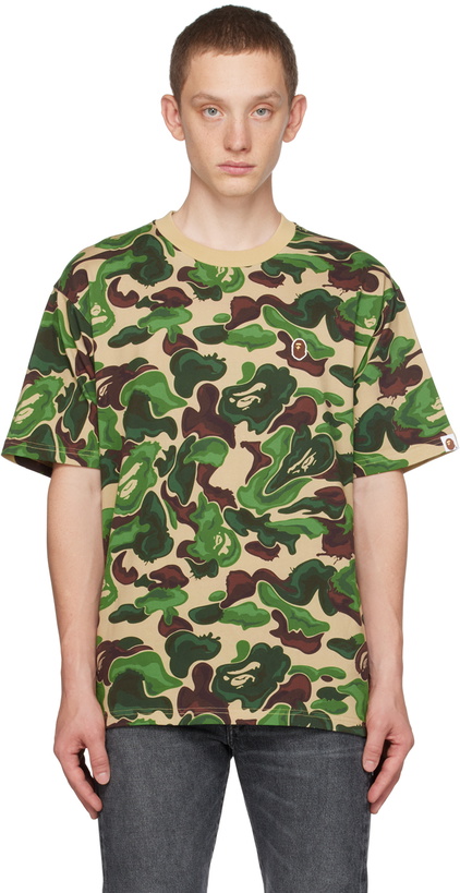 Photo: BAPE Green Art Camo Ape Head One Point T-Shirt