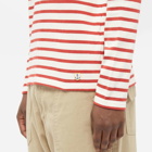 Armor-Lux Men's Long Sleeve Classic Stripe T-Shirt in Natural/Auburn
