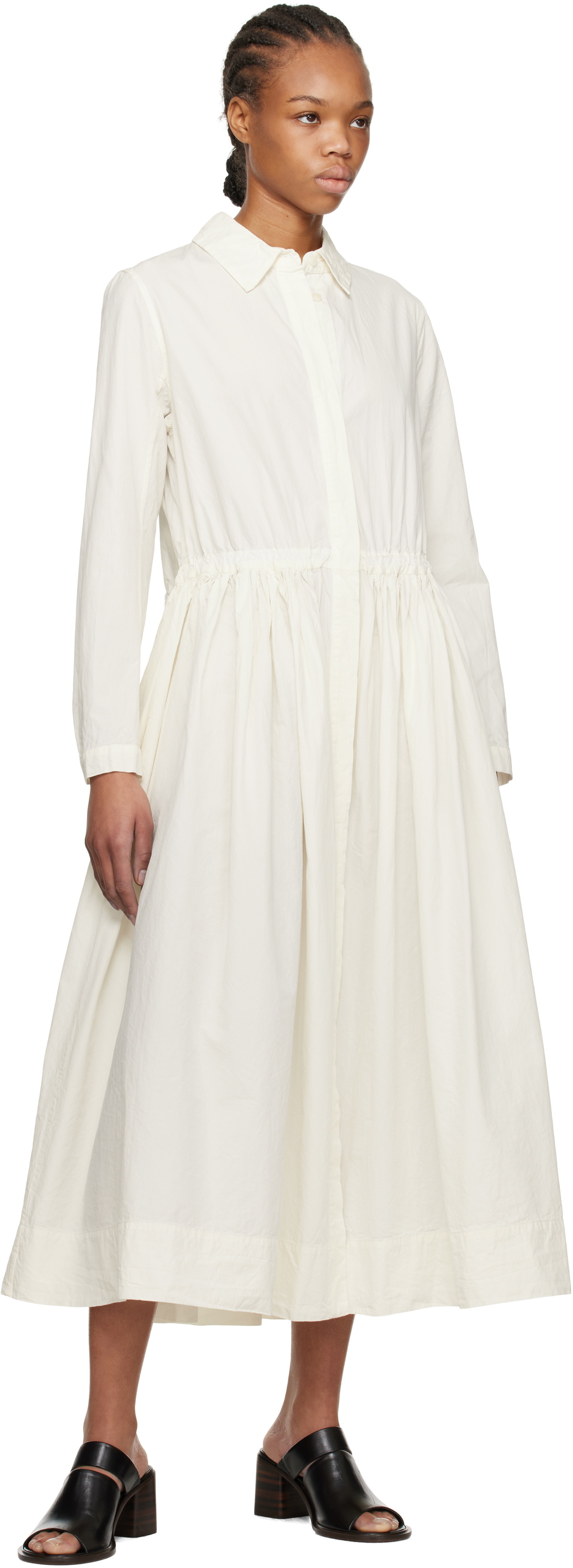 CASEY CASEY Off-White Panzy Midi Dress
