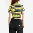 Adidas Women's Towel Button-Up T-Shirt in Pure Sulfur/Blue/Black/Pink