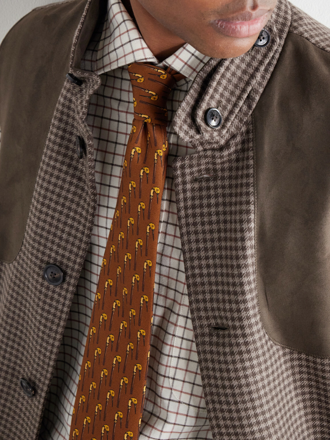 Purdey - 8cm Printed Silk Tie - Brown