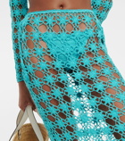 Anna Kosturova Rosette crochet cotton maxi skirt