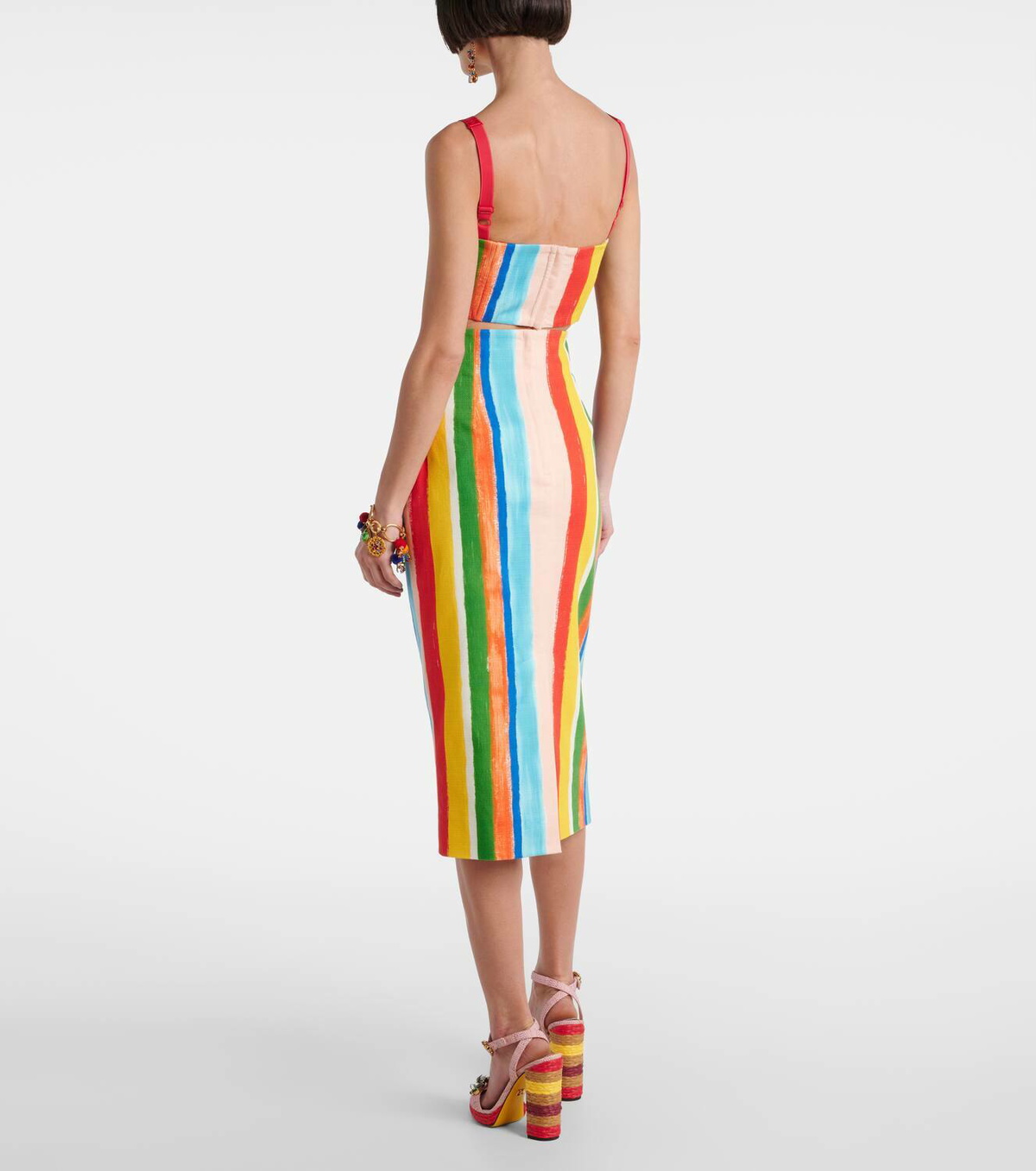 Dolce&Gabbana Striped cotton-blend tank top