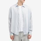 AMI Paris Men's Boxy Stripe Shirt in Cashmere Blue/Chalk