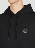 Patched Hooded Sweatshirt in Black