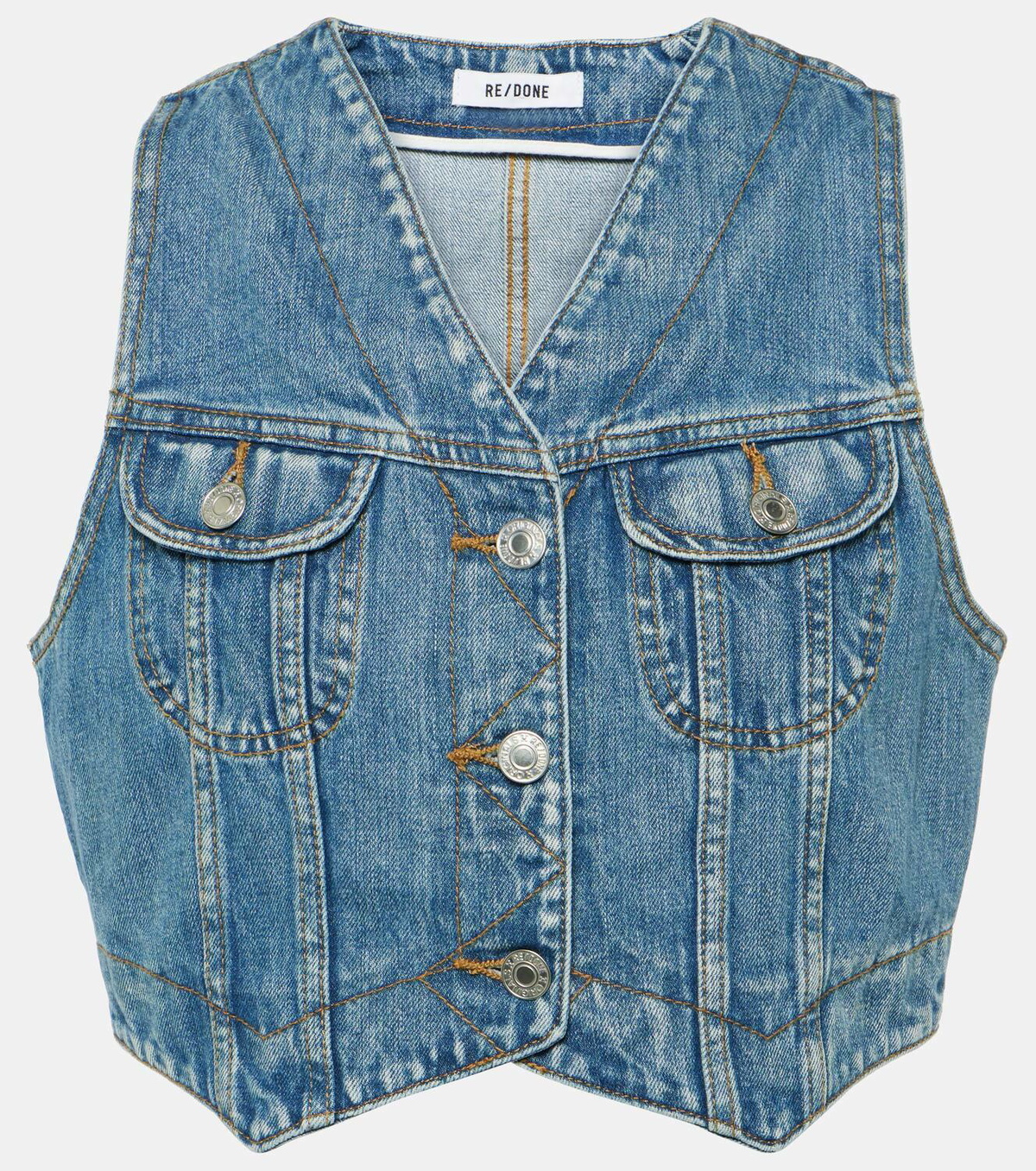 Re/Done Cropped denim vest