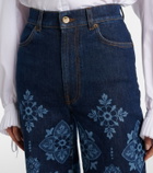La DoubleJ Partenope printed high-rise flared jeans