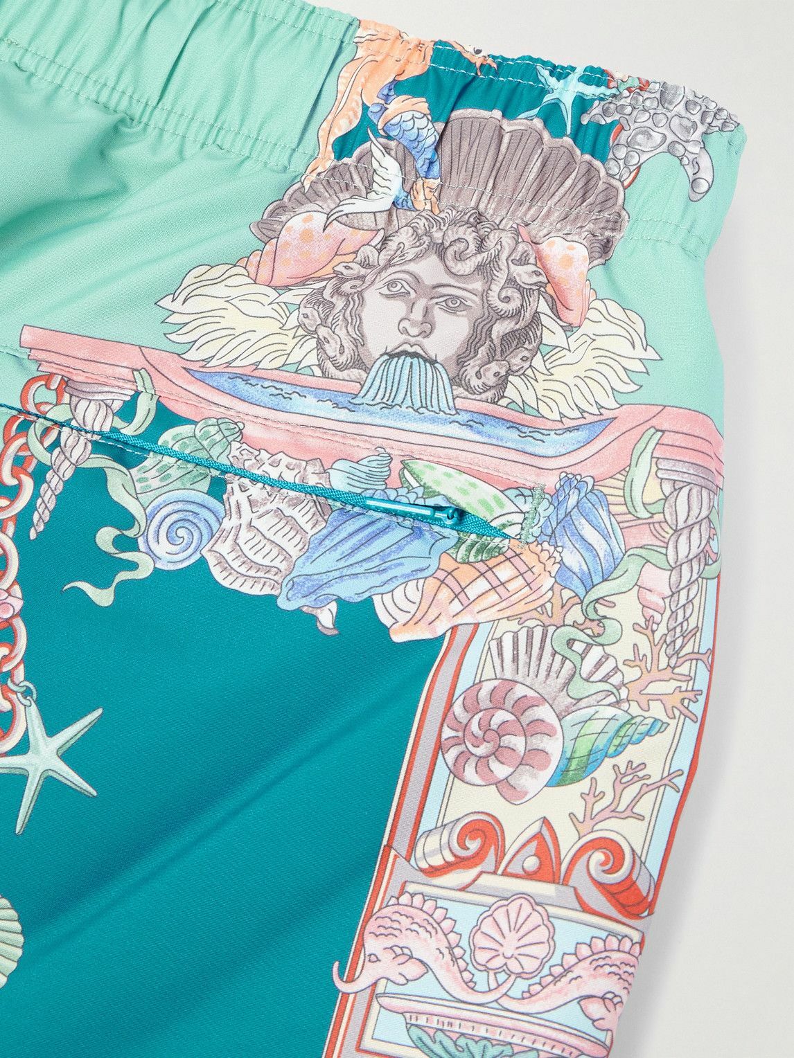 Versace - Straight-Leg Mid-Length Printed Swim Shorts - Green