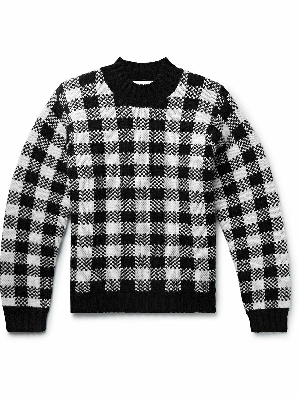 Photo: YMC - Bluto Checked Wool-Blend Sweater - Black