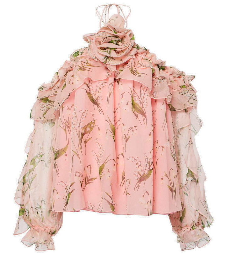 Photo: Carolina Herrera Floral halterneck silk blouse