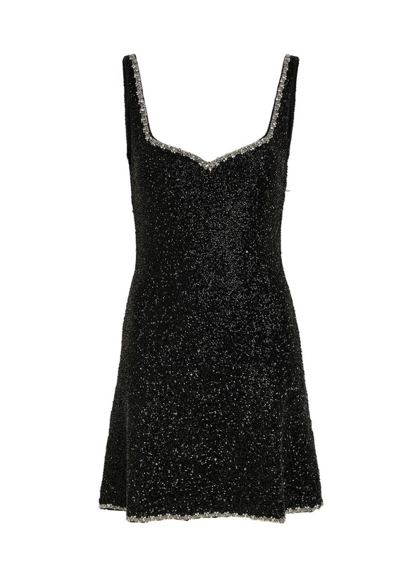Photo: Alice + Olivia Eve Embellished Stretch-mesh Mini Dress Black