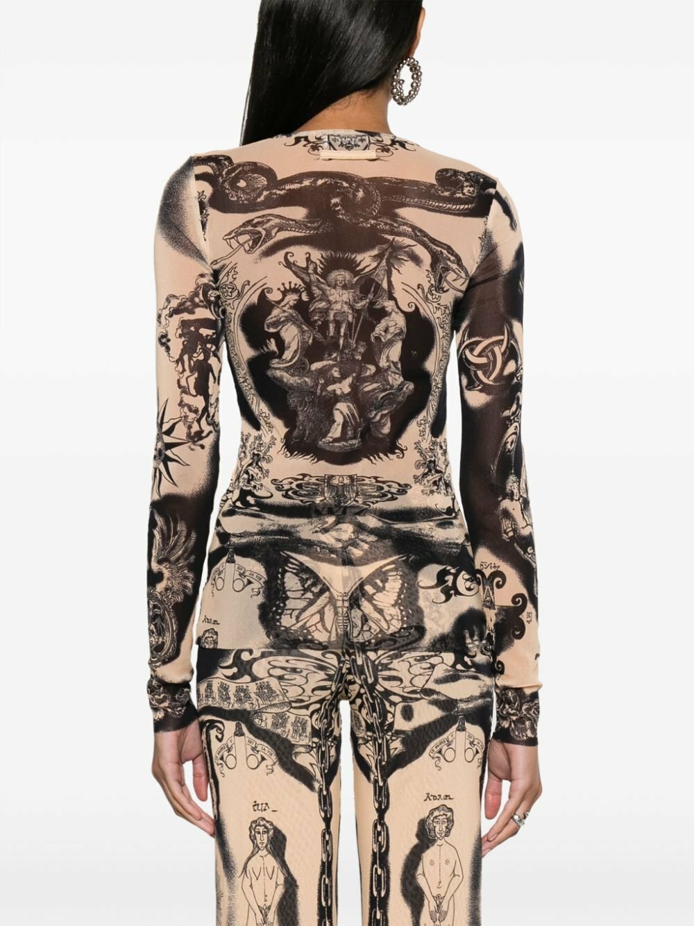 Jean Paul Gaultier Neutral Heraldique-Print Top Jean Paul Gaultier