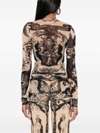 Jean Paul Gaultier Neutral Heraldique-Print Top