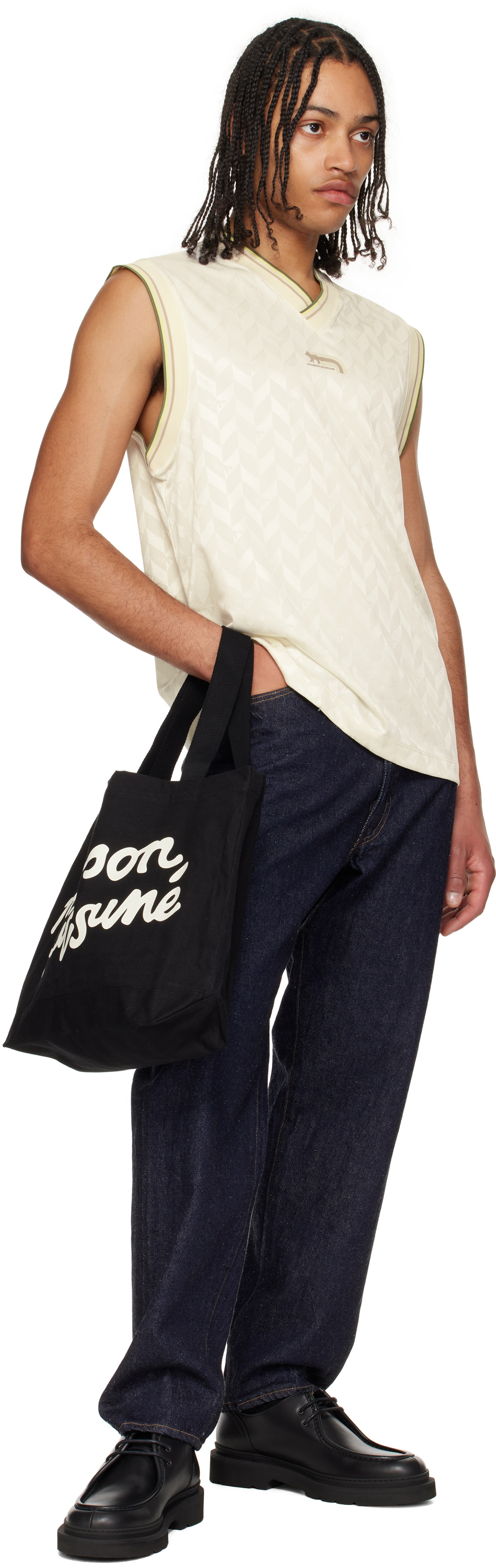 Maison Kitsuné Black 'Maison Kitsuné' Handwriting Tote