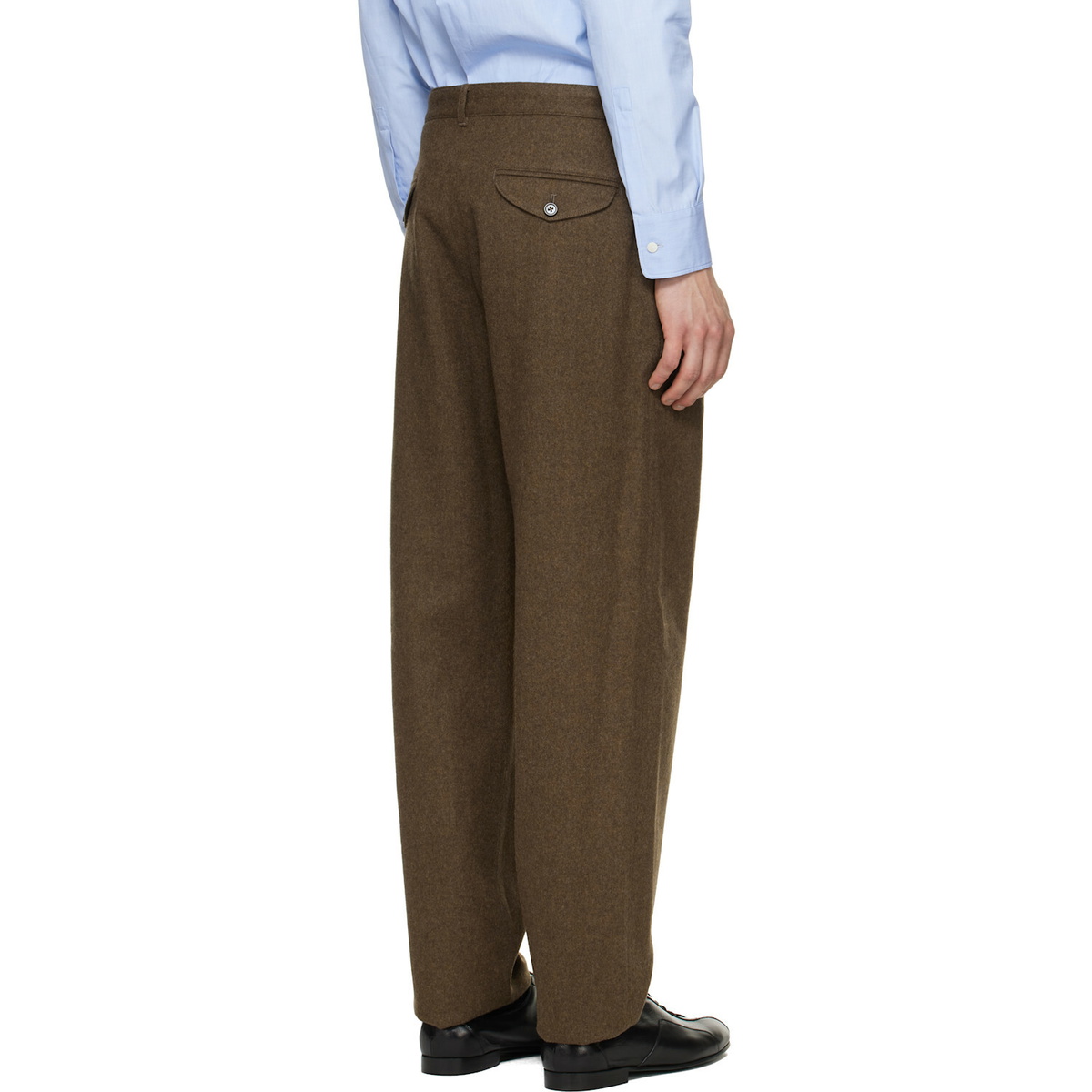 Jil Sander Brown Wool Melton Trousers