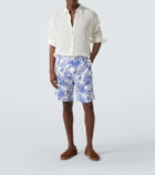 Etro Printed linen Bermuda shorts