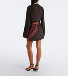SIR Printed silk satin minidress