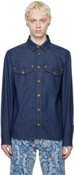 Versace Jeans Couture Indigo Flap Pocket Denim Shirt