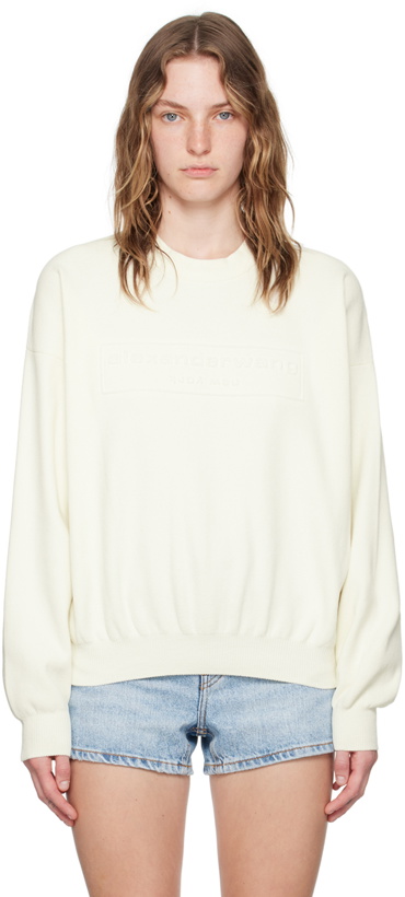 Photo: Alexander Wang Off-White Embossed-Logo Sweater