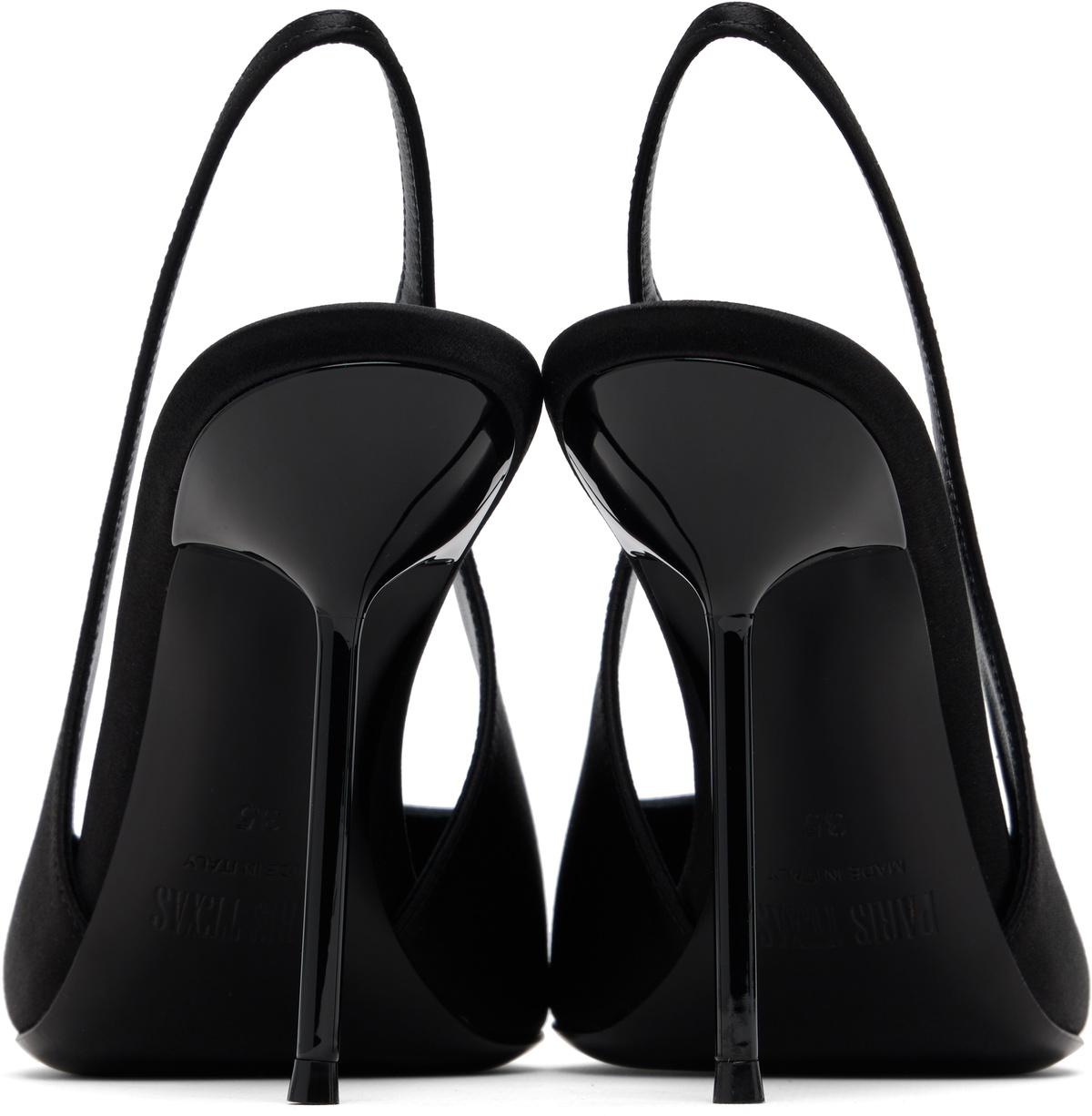 Paris Texas Black Lidia Slingback Heels