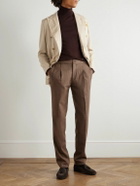 Rubinacci - Leisure Straight-Leg Pleated Wool-Flannel Trousers - Brown