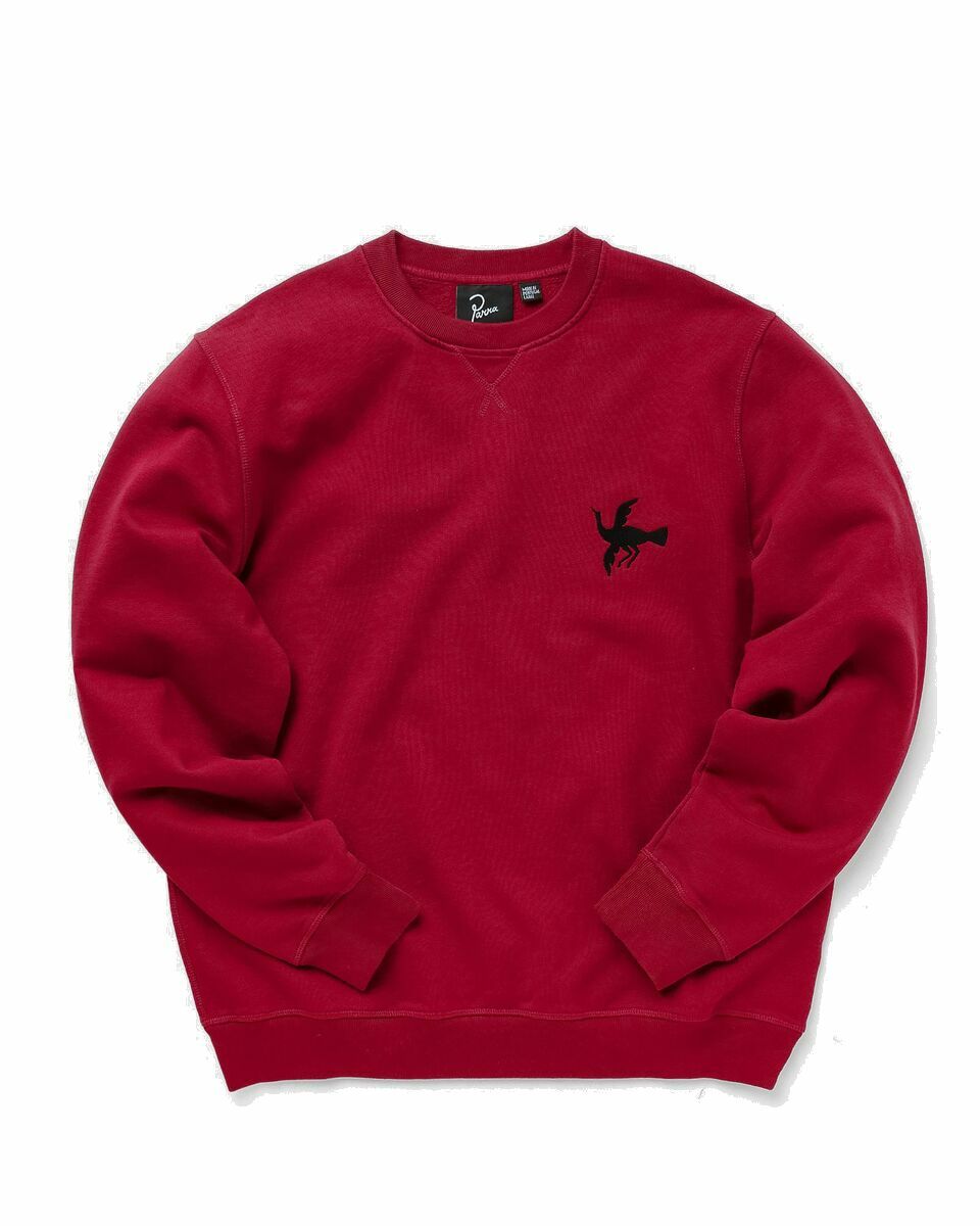 Photo: By Parra Snaked By A Horse Crew Neck Sweatshirt Red - Mens - Sweatshirts