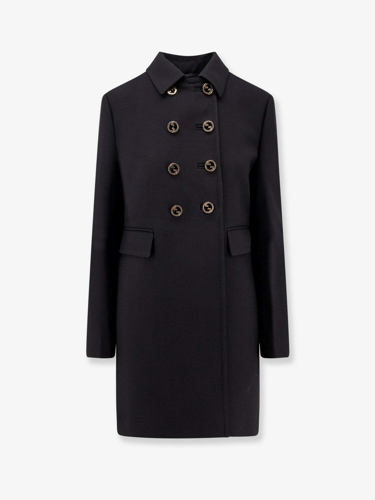 【関税&送料込】Gucci Black Wool Blend Coat Gucci Coat Black Womens Gucci
