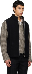 Rier Black Fleece Full Zip Vest