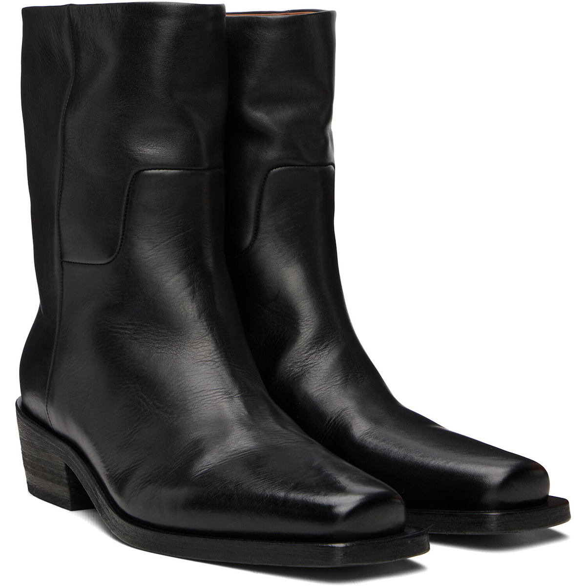 Marsèll Black Tex Soft Pebbled Leather Boots