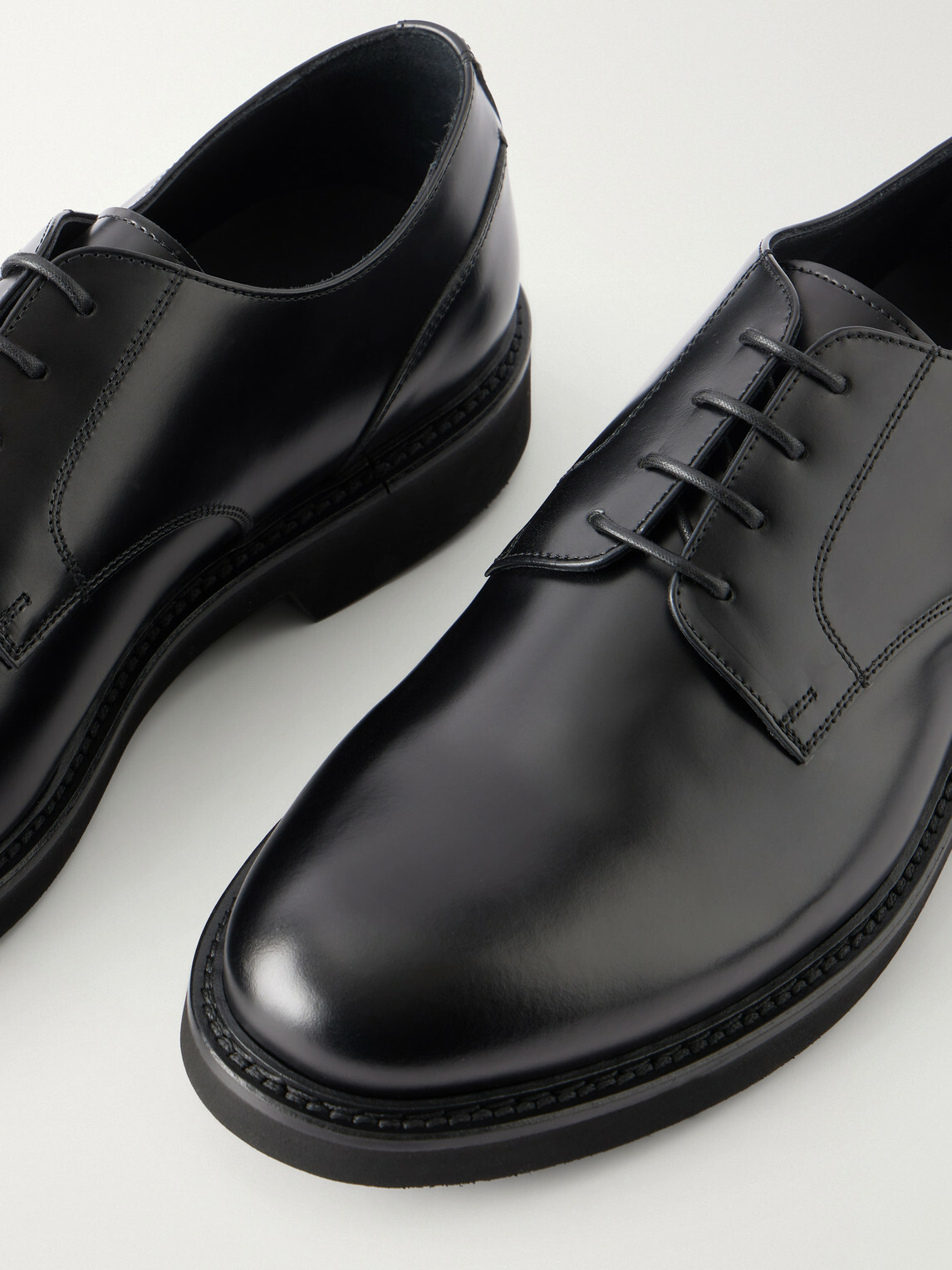 Canali - Leather Derby Shoes - Black