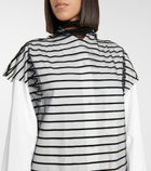 Dries Van Noten - Striped mesh tie-neck top
