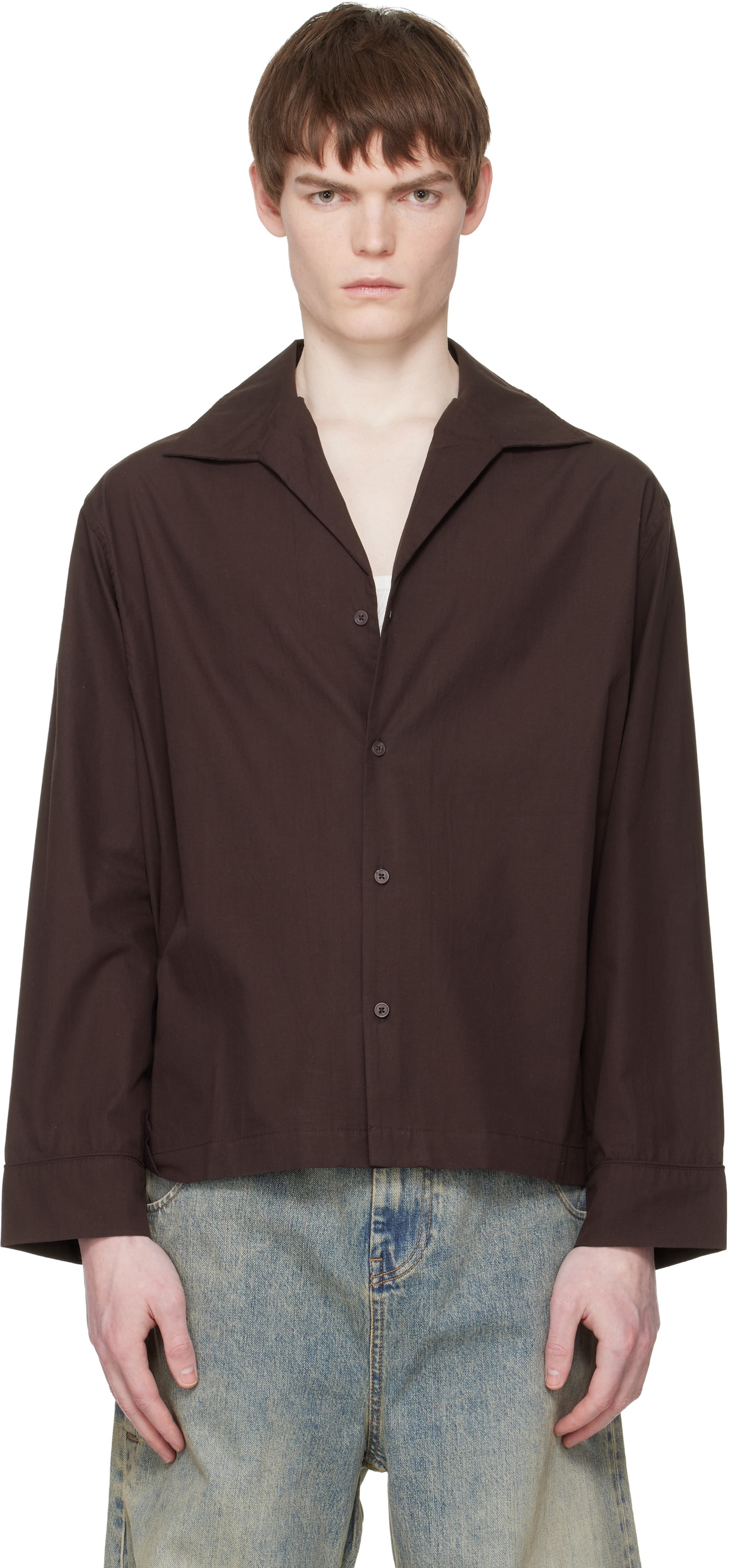 Entire Studios Brown LS Pajama Shirt