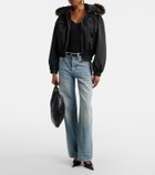 Saint Laurent Ribbed-knit silk top