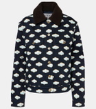 Loewe Printed shearling-trimmed denim jacket