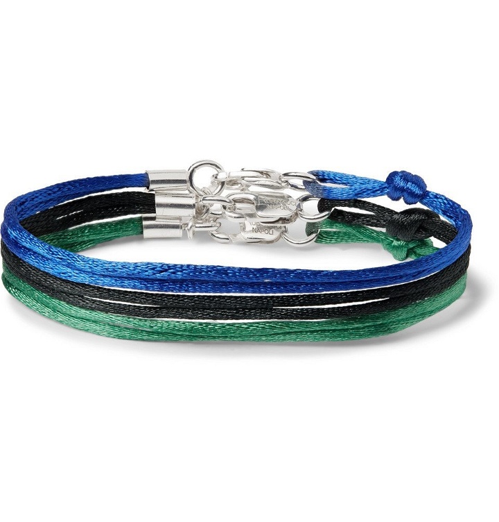Photo: Rubinacci - Set of Three Silk Ribbon Bracelets - Men - Blue