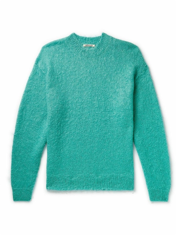 Photo: Auralee - Brushed Mohair and Wool-Blend Sweater - Blue