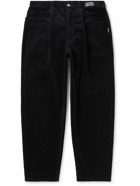 Neighborhood - Straight-Leg Pleated Cotton-Corduroy Trousers - Black