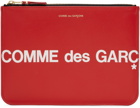 COMME des GARÇONS WALLETS Red Huge Logo Pouch