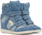 Isabel Marant Blue Bekett Denim Sneakers