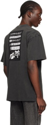 Y/Project Black Vintage Rock Band Print Pinched Logo T-Shirt