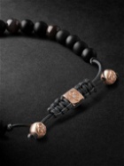 Shamballa Jewels - Rose Gold, Multi-Stone, Ceramic and Cord Bracelet - Gray