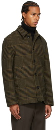 Dries Van Noten Khaki & Black Wool Check Coat