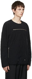 BED J.W. FORD Black Quilted Zippered Sweatshirt